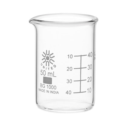 United Scientific® Low-Form Graduated Glass Beakers, 50 mL, 12/Pack