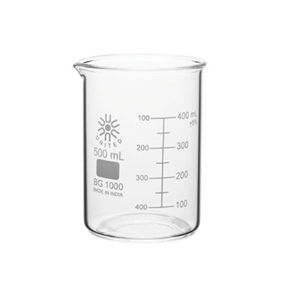 United Scientific® Low-Form Graduated Glass Beakers, 500 mL, 6/Pack